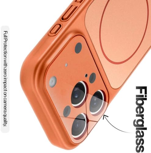 Image of for iPhone 11 Pro |Convert to 17 pro /17 Pro Max Style Premium Back Glass Magsafe Wireless Charge Converter Cover Magnetic Case for iPhone 11 Pro |Convert to 17 pro /17 Pro Max (Orange)