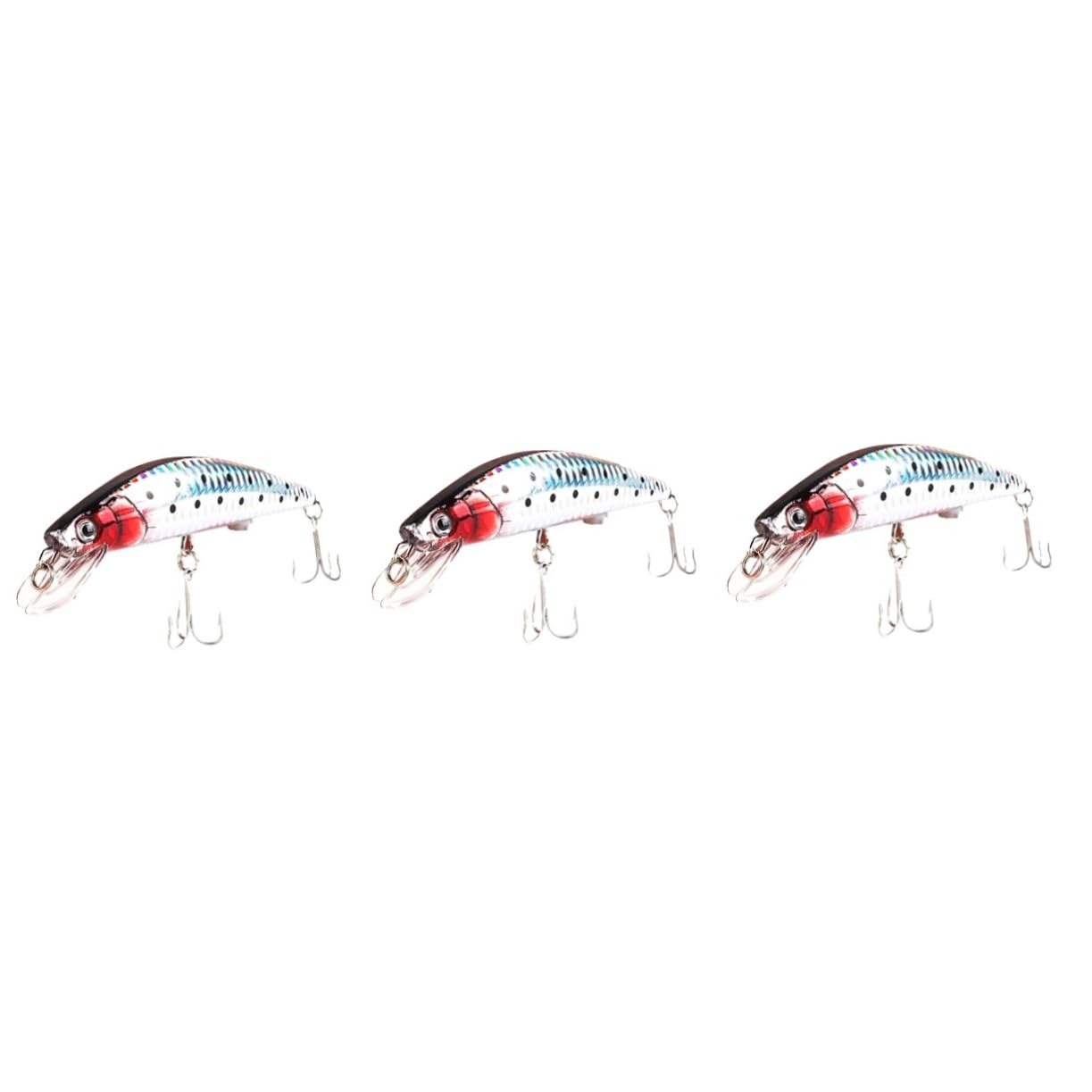 BESPORTBLE Lot De 3 Leurres De Pêche Multi-nageurs en Forme De Brochet avec 2 Hameçons Triples Câble Coloré Et Robuste