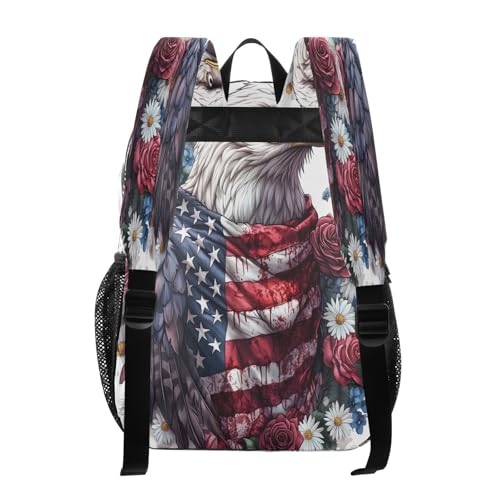 American Flag Bird Butterfly Flower Clear Backpack Heavy Duty See Through Transparent PVC BookBag for Kids Boy Girl School Work3