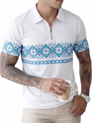 Image of Noble Monk Men's Regular Fit Polo Neck T-Shirt | Half Sleeve