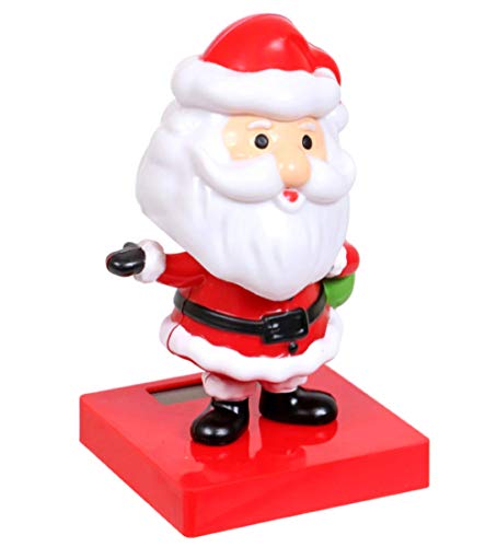 Christmas Solar-Powered Dancing Toys, Snowman, Elf, Reindeer, Santa Claus, Decorative Tabletop Dashboard Figurine (Santa Claus)