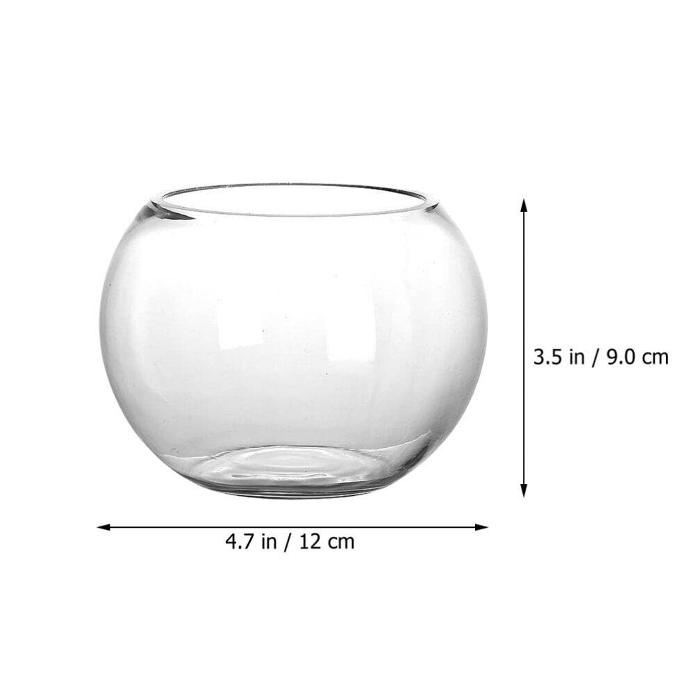 Terrariums de Réservoir de Poissons en Verre Récipient Transparent Décoration de Bureau Bol Rond Affichage Hydroponique Globe Bol Décoratif Poisson Rouge