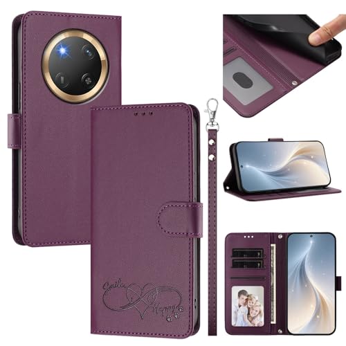 �X�}�z�P�[�X �Ή��@�� for Honor X9C / X60 Pro / Magic7 Lite �X�}�z�P�[�X�y�J�[�h�E�������[�X���b�g�t�� �E�H���b�g�f�U�C�� �t���b�v�X�^���h �����h�~�@�\�zViolet