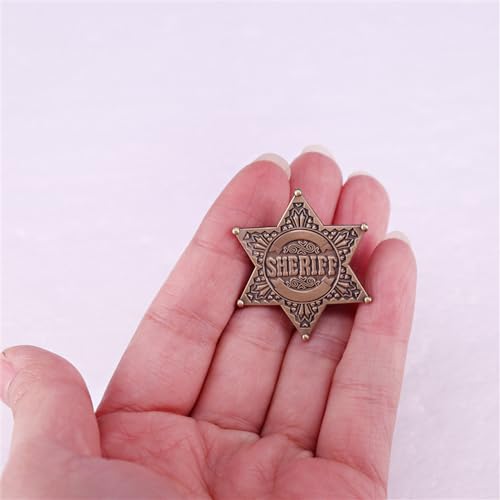 Sheriff Badges Metal Police Star Badges Lapel Pins for Boys Teen Girls Western Deputy Pin Brooch for Cowboy Party Decoration Badge Dress-Up Themed Cosplay Clothes Accessory Birthday Gift2