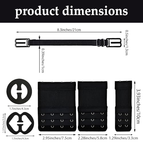 REDANHA 24PCS Adjustable Anti-Slip Bra Strap Clips for Back, Bra Strap Holders, Elastic Bra Extender 2 Hook, 3 Hook, 4 Hook, Bra Extension Strap, Non Slip Bra Accessory for Women and Girls (Style A) - Thumbnail 2