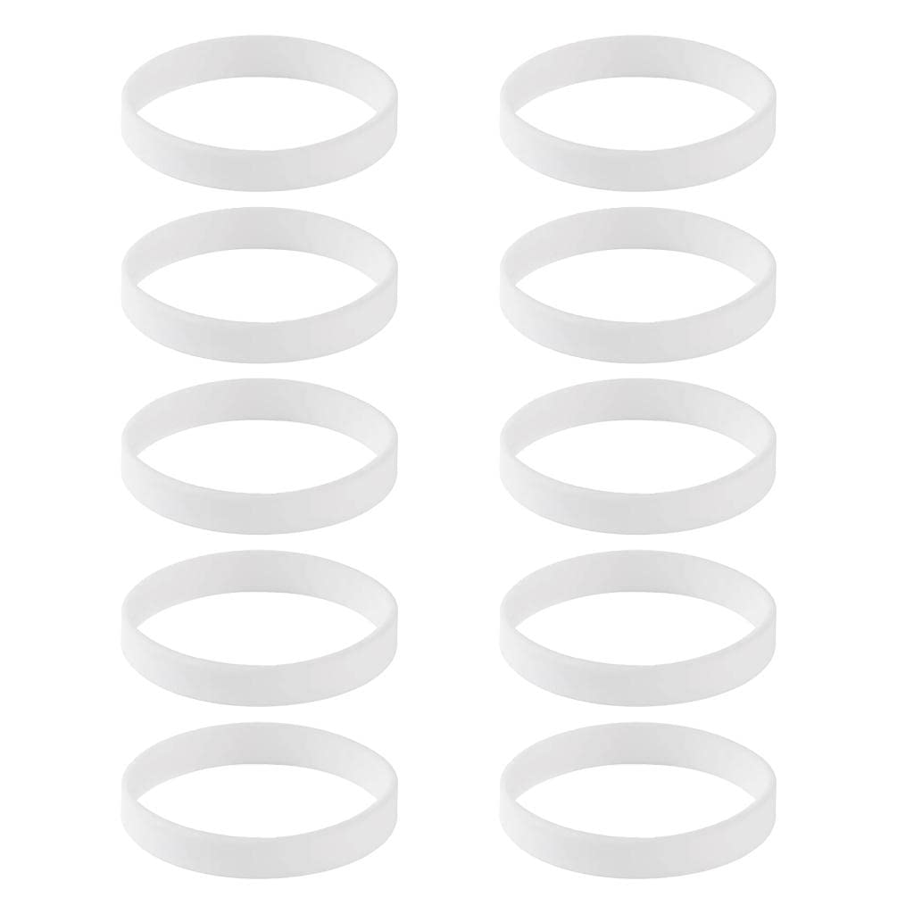 CALANDIS® 10 Pieces/Pack Blank Silicone Wristbands Fashion Rubber Bracelet White | Silicone | 10 Piece Bracelets (B09ZTXKH3C) Amazon Price History, Amazon Price Tracker