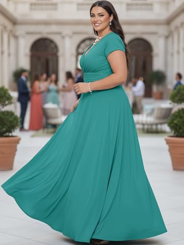 Image of KOH KOH Womens Sexy Cap Short Sleeve V-Neck Flowy Cocktail Gown