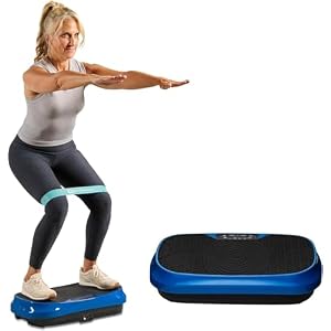 Lifepro Waver Mini Vibration Plate Exercise Machine with Remote & Bands — Compact Whole Body Vibrating Plate for Lymphatic Drainage & Muscle Toning — Shake Machine with 99 Speed Levels & 10 Presets