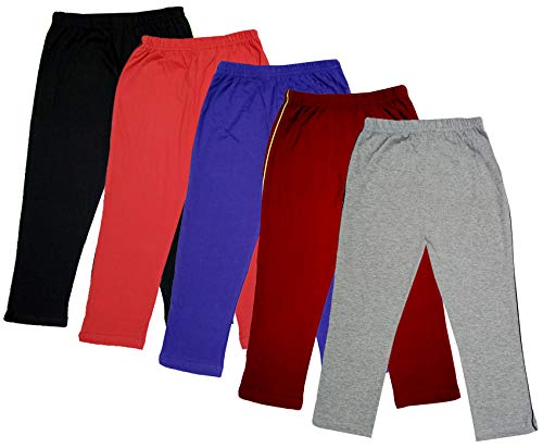 Image of IndiWeaves Girls Super Soft Cotton Solid 3 4th Leggings /Capris (Multicolor33, 14-16 Years) Pack of 5