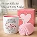 Triple Gifffted Best Sister Ever Coffee Mug & Socks, Gifts for Little Big Sisters from Brother, Birthday Presents Ideas, Valentines Mothers Day Christmas, to younger older sibling, Ceramic Cup 380ML