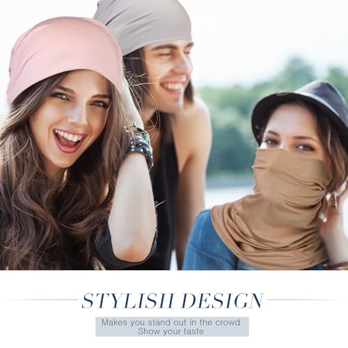 Gorro feminino despojado com 5 peças de turbante elástico para cabeça de câncer touca de caveira lar