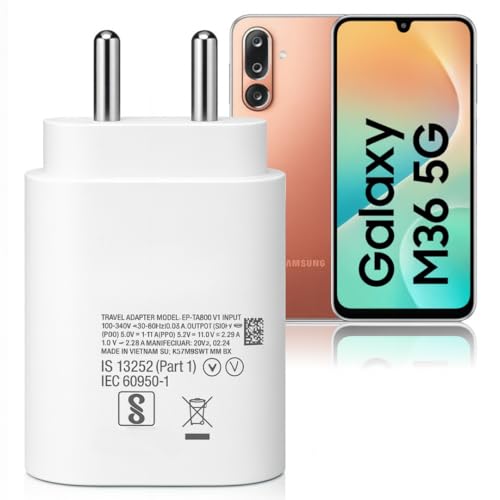 Image of Original 25Watt Adapter Compatible with Samsung A60 (White) 25Watt-F86 with 3 Months Warranty