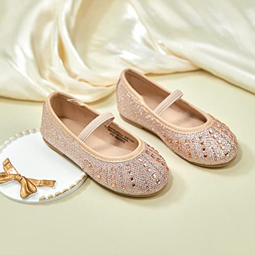 Image of GINFIVE Toddler Girls Dress Shoes Little Girls Mary Janes Ballerina Flats Shoes Toddler
