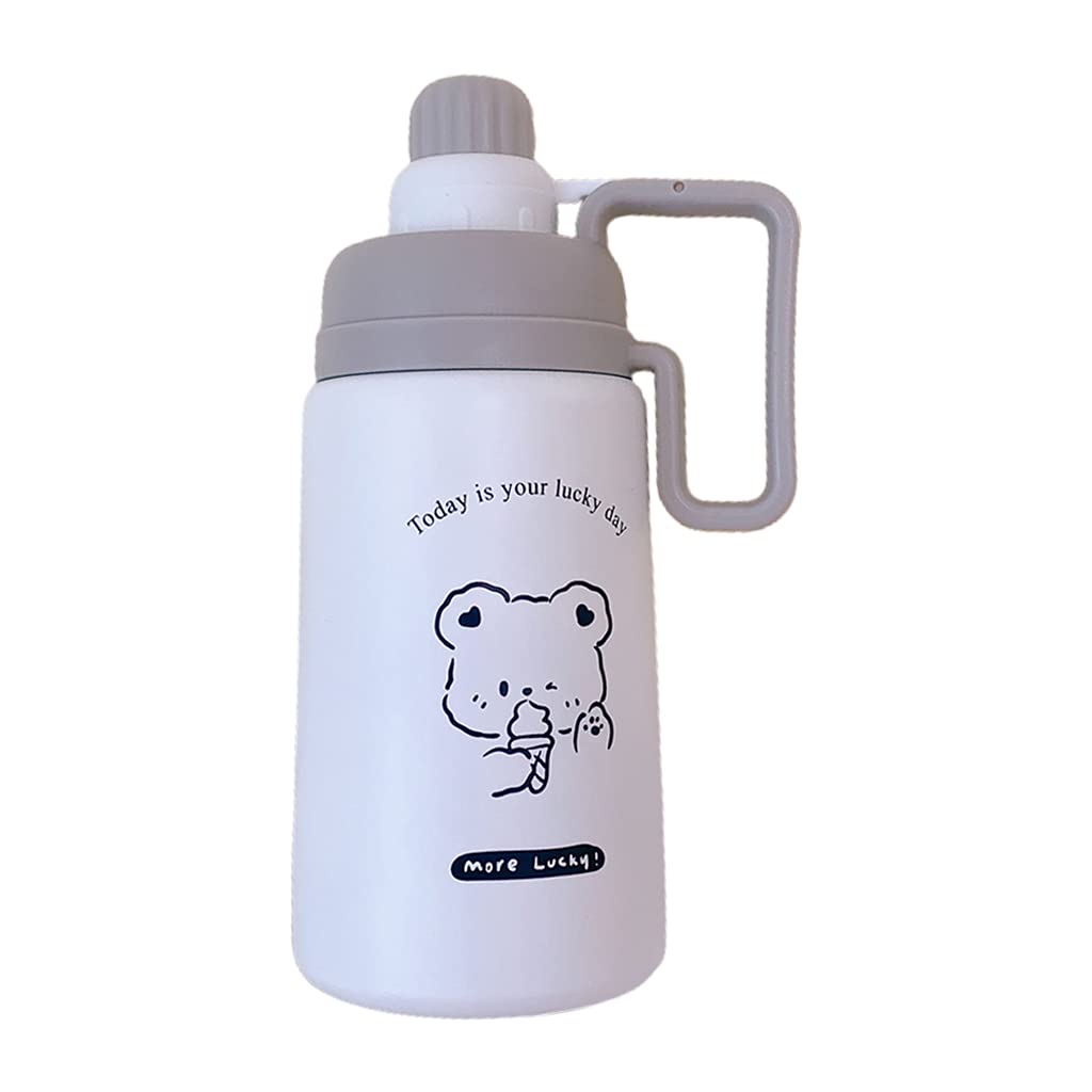 MALSSE Creative Portable Straw Cup Vacuum Sealed 304 Stainless Steel Water Bottle High Capacity Outdoor Gym Travel Mug with Handle Lid for Hot Cold Coffee Drinks for Men Women Kids