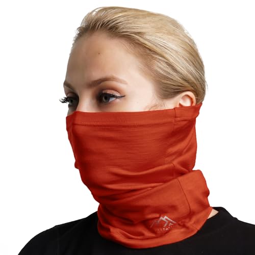 Image of Merino Wool Sun & Wind-proof Neck Gaiter 17.5um - Breathable Multi-Use Face Covering - Neck Warmer & Ski Mask for Women, Men