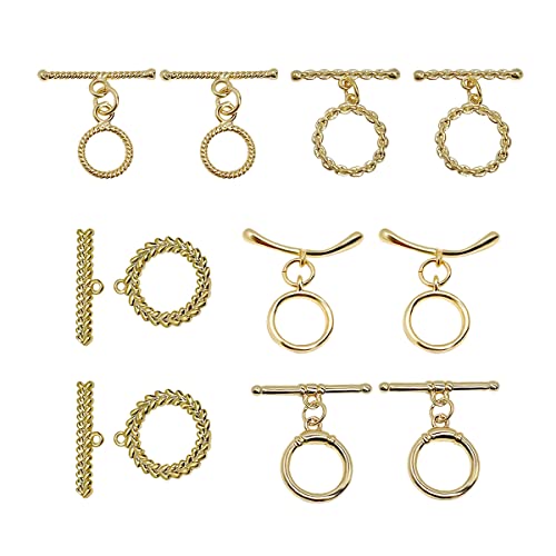 Yolito Juego de 10 cierres de palanca, cierre de hebilla de barra en T, conectores de collar para hacer joyas, pulseras, collares, etc Cover