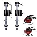 PLEMONT Toilet Tank Replacement Kit 2-Pack - Complete Parts: Universal Toilet Fill Valve and 2" Toilet Flapper Repair Kit - Toilet Flush Repair Kit - Efficient Flush System - 7.8Lx5.9Wx5.5H in