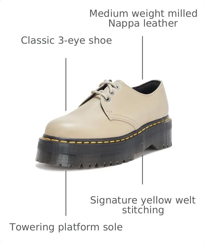Image of Dr. Martens Unisex Adult 1461 Quad Ii Pisa Leather Platform Shoe