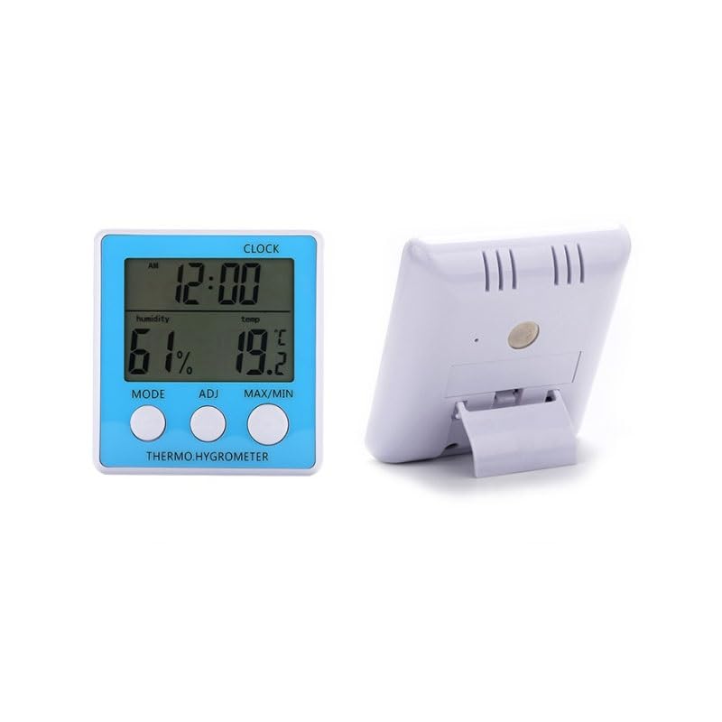 ABS Indoor Electronic Thermometer Hygrometer with Clock Household Temperature Humidity Meter
