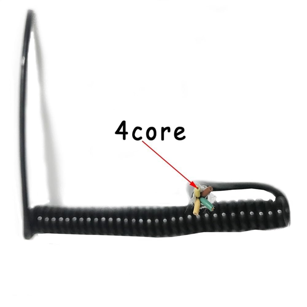 Sprężynowy kabel spiralny 4-żyłowy czarny spiralny przewód zasilający Drut 4-pinowy 0,5 mm kwadratowy rozciągliwy drut Rozciągliwy 1 metr 2 metry 3 kabel elektryczny(Stretch 3 meter)