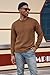 PJ PAUL JONES Mens Casual Pullover Sweater Crew Neck Knitted Sweaters Long Sleeve Textured Sweaters 2023 Brown XL