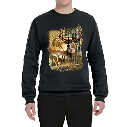 Wild Bobby Deers in Mountains Patriotic American Flag Hunting Animal Lover Unisex Crewneck Graphic Sweatshirt3