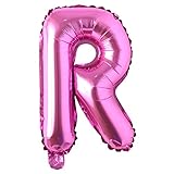 Rose Red 28 inch Letter Alphabet Number Balloons Foil Mylar Party Wedding Bachelorette Birthday Bridal Baby Shower Graduation Anniversary Celebration Decoration (Can not Float) (28 inch Rose Red R)