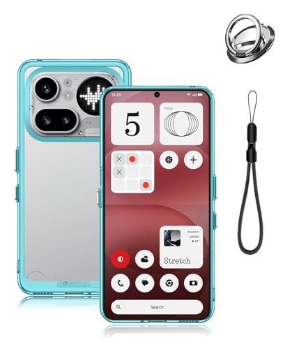 Coque Nothing Phone (4a) Pro transparente antichoc en TPU bleu clair avec lanière
