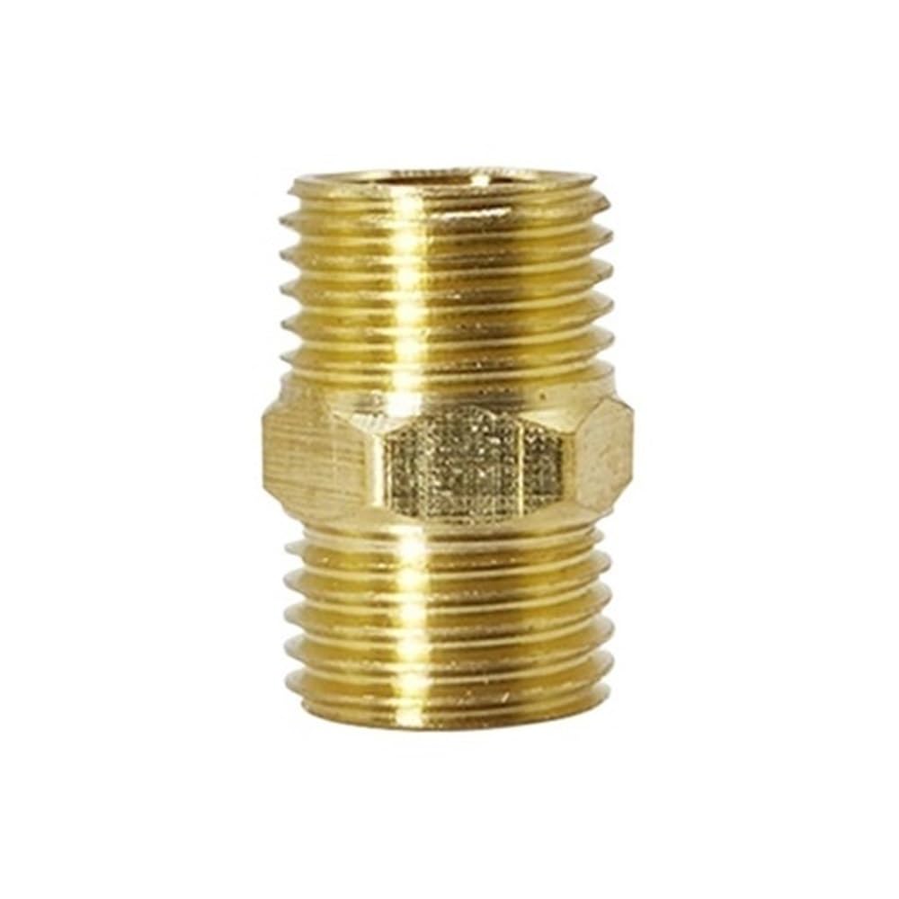 High Reliability Brass Hex Threaded Pipe Coupling for Irrigation Systems - Durable Metal Pipe Joint Adapter, 1pc(1/4in)