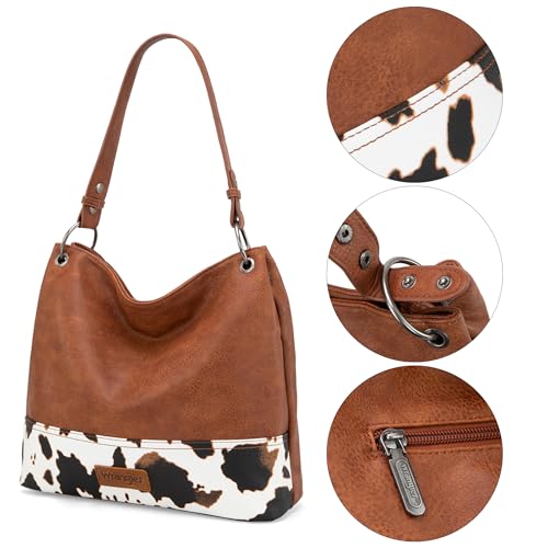 Image of Wrangler Hobo Bags for Women Vegan Leather Top Handle Shoulder Purses and Handbags