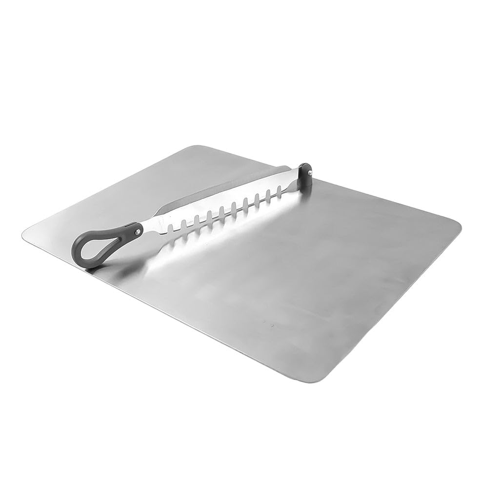 Image of SUPERMOM Combo of Vegetable Slicer & Kitchen Scissors - Stainless Steel Cut & Chop Slicer with Food Scissors for Vegetables, Meat & Seafood with Built-In Bottle Opener for Easy Kitchen Prep (Set of 2)