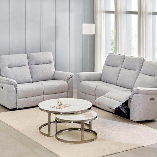 Image of Home Centre | Artise | Fabric | Solid Wood | Recliner Sets | Grey | Sofa Set 3+2 | 1 Year Warranty