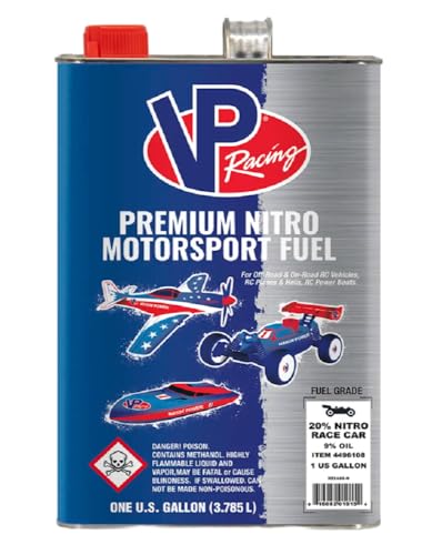 VP RC Fuel 20% Nitro 9% Oil – High RPM Performance Blend for RC Cars, Trucks, Planes & Boats – Clean-Burning, Easy to Tune, Long Runtime (1 Pack)