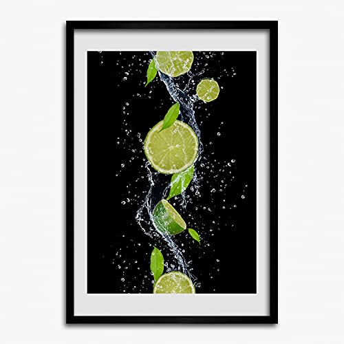 Cadre MDF 50x70 cm citrons verts Tulup pour tableau photo et affiche moderne