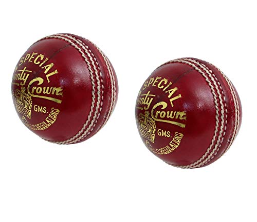 Balle de cricket cuir rouge CW pour l'entraînement sur le pitch