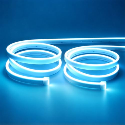 Lamomo LED Strip Lights, Ice Blue Neon Rope, 0.39in/Cut, 32.8ft, 2Pack
