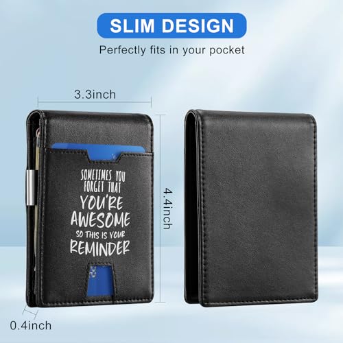 Lightbird Slim Wallet for Men with Money Clip,RFID Blocking Bifold Credit Card Holder for Men Father's Day Christmas Gifts4