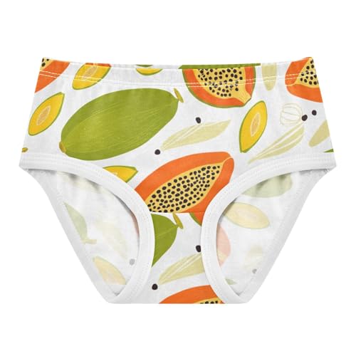 Orange Green Papaya Fruits Toddler Underwear Floral 2t Cotton Girl Panties Cute Animals Briefs Kids Undies
