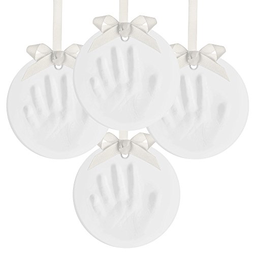 Make Four (4) Baby Handprint & Footprint Ornaments or Keepsakes – Kit Contains 4 Packages of Non-Toxic Premixed Clay