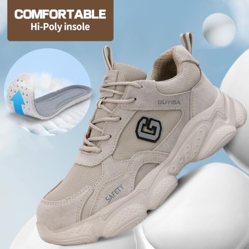 Image of Steel Toe Shoes for Women and Men, Lightweight Safety Work Shoes, Puncture Resistant Cushioned Low Top Work Sneakers for Warehouse Factory Construction