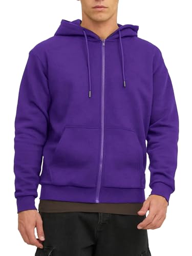 TUVEKE Men's Zip Up Hoodie Athletic Hoodies Long Sleeve Fleece Hooded Sweatshirts Lightweigt With Pockets (S-3XL)
