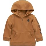 Carhartt Boys' Long-Sleeve Half-Zip Hooded Sweatshirt, 3T