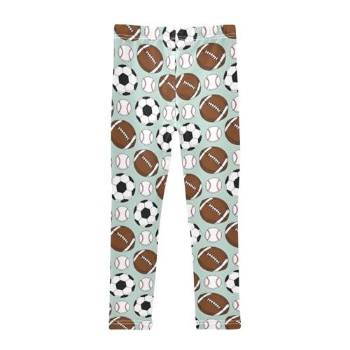 Rugby Football Baseball Pattern Girls Leggings Soft Comfortable Athletic Leggings Dancing Pants for 4-10 Years2