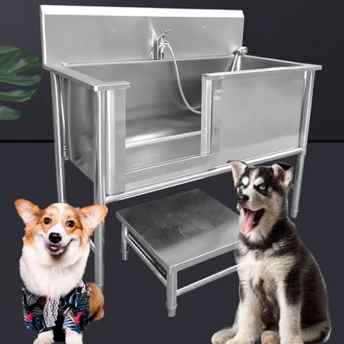 犬用グルーミングバスタブステーション、犬用ペット洗浄グルーミングステーション、大型犬および中型犬用の犬用洗浄シンクステーション、120 * 70 * 40cm