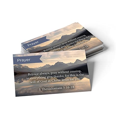 Pass It On Scripture Cards, Prayer, 1 Thessalonians 5:16-18, Pack of 25 Inspirational Bible Verse Wallet Cards for Devotional, Bible Study, & Memorization, Small Christian Greetings for Encouragement