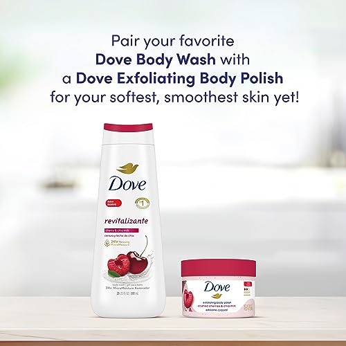 Dove Exfoliating Body Polish Crushed Cherries & Chia Milk Skin Care For Revitalized Skin Formulated With ¼ Moisturizing Cream 10.5 Oz #TOP4
