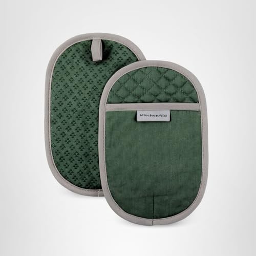 KitchenAid Asteroid Pot Holder 2-Pack Set, Pebbled Palm Green, 6.5\"x10\" - Thumbnail 7