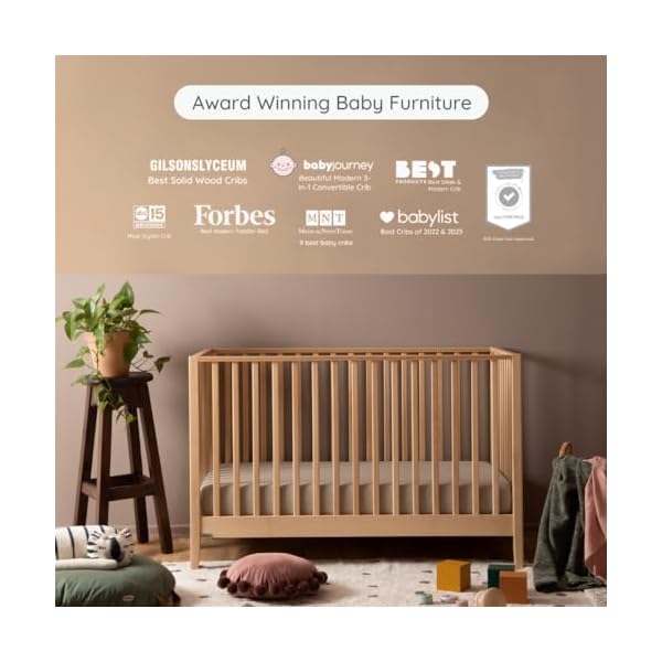 Dadada baby lala 3 in 1 convertible crib wood crib converts into toddler bed daybed greenguard gold certified made in italy 3 adjustable mattress heights solid beechwood natural  urban country home decor