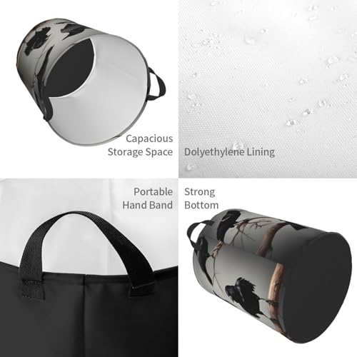 Panier à linge imperméable grand format imprimé oiseaux corbeau - 5
