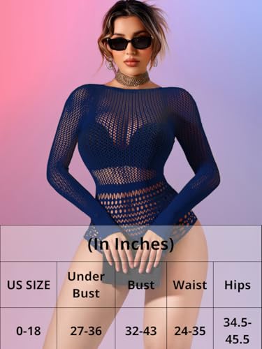 Image of Kaei&Shi Sexy Hollow Rave Outfits, Fishnet Bodysuit Fits US Women Sizes 0-18, Sheer Lace Glow Party Tops Festival Mesh